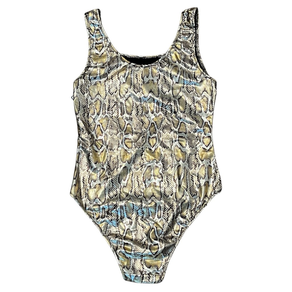 Animal Print Gold Silver Snake Skin Body Suit Size: Medium - Picture 6 of 6
